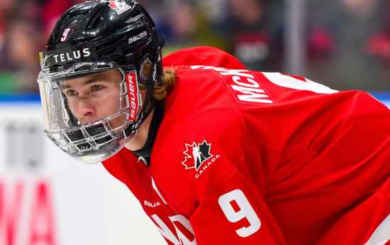 Gavin McKenna with Team Canada Juniors