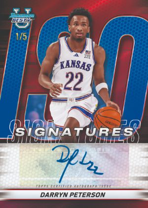 2025-26 Bowman Best University Basketball Iso Signatures Red Darryn Peterson MOCK UP