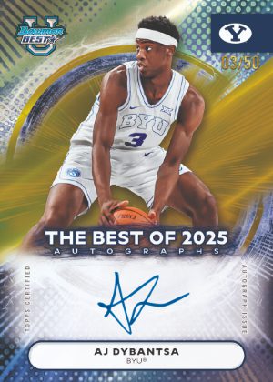 2025-26 Bowman Best University Basketball The Best of 2025 Auto AJ Dybantsa MOCK UP