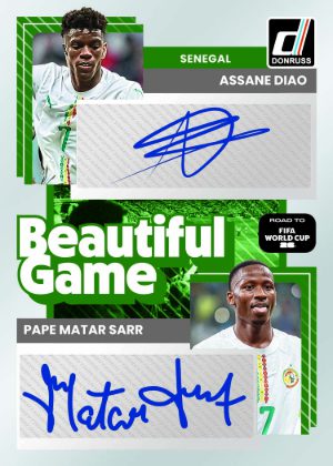 2025-26 Donruss Road to FIFA World Cup 26 Beautiful Game Dual Auto Assane Diao, Pape Matar Sarr MOCK UP