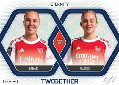2025-26 Panini Eternity Women's Super League Soccer Twogether Black Mead Russo MOCK UP