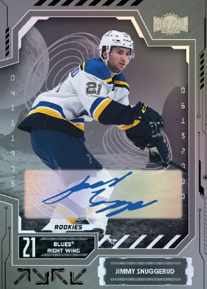 2025-26 SkyBox Metal Universe Hockey Base Rookies Auto Jimmy Snuggerud MOCK UP 2025-26 SkyBox Metal Universe Hockey Base Rookies Auto Jimmy Snuggerud MOCK UP