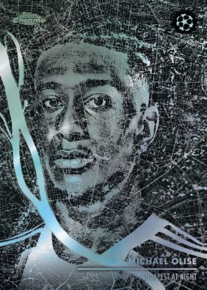 2025-26 Topps Chrome UEFA Club Competitions Soccer Budapest at Night Michael Olise MOCK UP