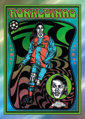 2025-26 Topps Chrome UEFA Club Competitions Soccer Ultra Violet Ronaldinho MOCK UP