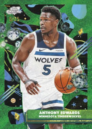 2025-26 Topps Cosmic Chrome Basketball Base Green Anthony Edwards MOCK UP 2025-26 Topps Cosmic Chrome Basketball Base Green Anthony Edwards MOCK UP