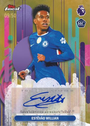 2025-26 Topps Finest Premier League Soccer Finest Auto Gold Refractor Estevao Willian MOCK UP