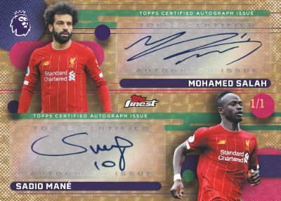 2025-26 Topps Finest Premier League Soccer Finest Partnerships Dual Auto SuperFractor Mo Salah, Sadio Mane MOCK UP