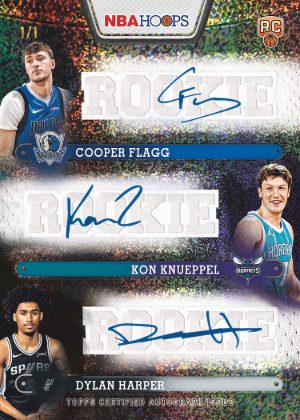 2025-26 Topps NBA Hoops Hoops Rookie Triples Auto Cooper Flagg, Kon Knueppel, Dylan Harper MOCK UP