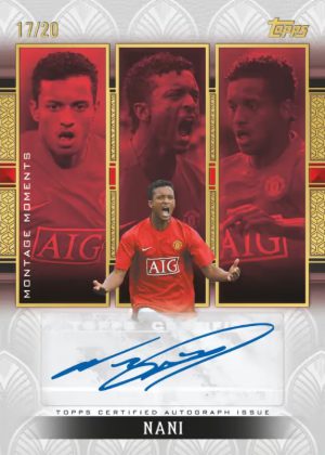2025-26 Topps Palatial Manchester United Montage Moments Auto Rose Gold Nani MOCK UP