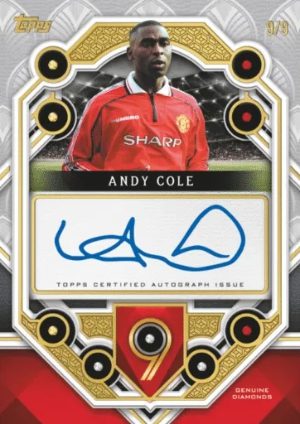 2025-26 Topps Palatial Manchester United No.9s Auto Relics Andy Cole MOCK UP