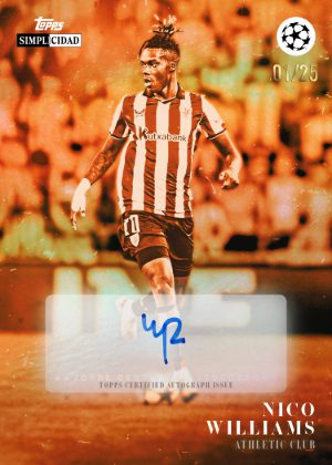2025-26 Topps Simplicidad UEFA Estrellas Españolas Orange Auto Nico Williams MOCK UP