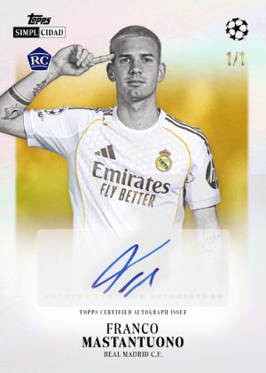 2025-26 Topps Simplicidad UEFA Joyas Auto Gold Franco Mastantuono MOCK UP
