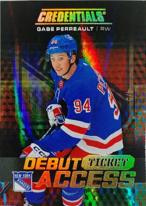 2025-26 Upper Deck Credentials Hockey Base Debut Ticket Access Gabe Perreault