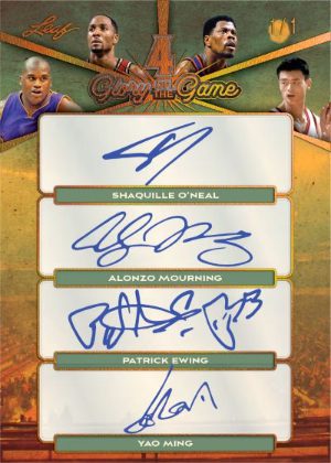 2025 Leaf Glory of the Game Basketball 4 Glory Auto Shaquille, Alonzo Mourning, Patrick Ewing, Yao Ming MOCK UP