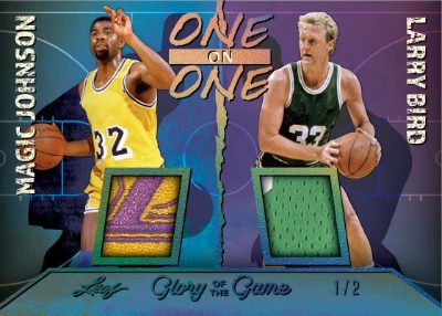 2025 Leaf Glory of the Game Basketball One on One Relics Magic Johnson, Larry Bird MOCK UP
