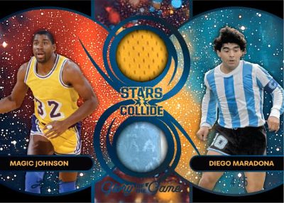 2025 Leaf Glory of the Game Basketball Stars Collide Relics Magic Johnson, Diego Maradona MOCK UP