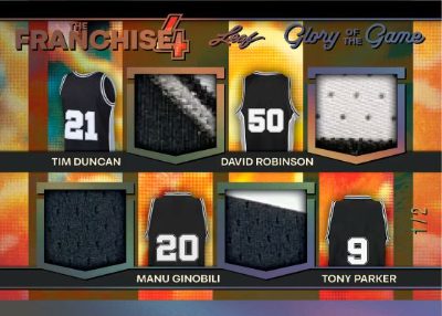 2025 Leaf Glory of the Game Basketball The Franchise 4 Relics Tim Duncan, Manu Ginobli, David Robinson, Tony Parker MOCK UP