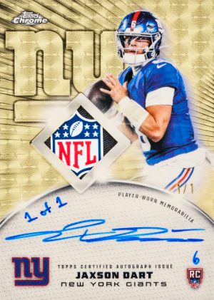 2025 Topps Chrome Football Rookie Patch Auto SuperFractor Jaxson Dart MOCK UP
