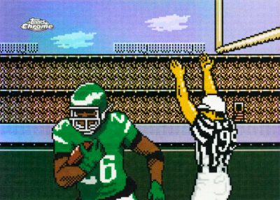 2025 Topps Chrome Football Tecmo Refractor Saquon Barkley MOCK UP