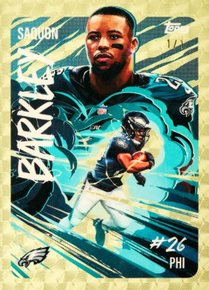 2025 Topps Chrome Football Ultra Violet SuperFractor Saquon Barkley MOCK UP