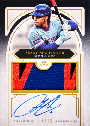 2025 Topps Definitive Collection Baseball Definitive Auto Relic Francisco Lindor MOCK UP