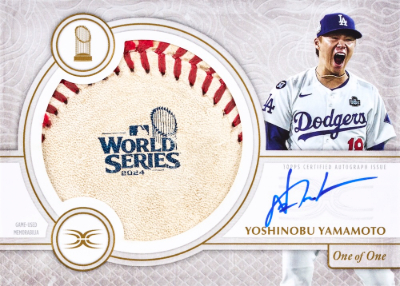 2025 Topps Definitive Collection Baseball World-Series Baseball Auto Relic Yoshinobu Yamamoto MOCK UP