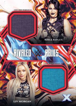 2025 Topps Exalted WWE Rivaled Relics Rhea Ripley, Liv Morgan MOCK UP