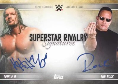 2025 Topps Exalted WWE Superstar Rivalry Sigs Triple H, The Rock MOCK UP