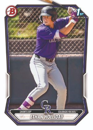 2026 Bowman Baseball Base Paper Prospects Ethan Holliday MOCK UP