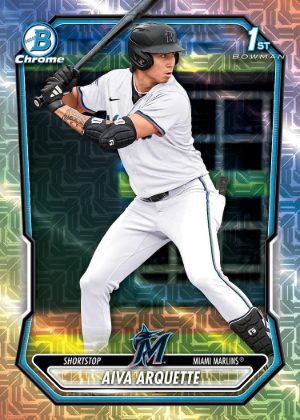 2026 Bowman Baseball Base Prospects Mega Chrome Mojo Aiva Arquette MOCK UP