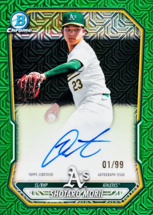 2026 Bowman Baseball Bowman Prospect Mega Auto Green Mojo Shotaro Morii MOCK UP