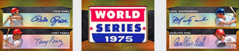 2026 Leaf Magnificence Multi-Sport Magnificent Memories 4 Pete Rose, Tony Perez, Carl Yastrzemski, Carlton Fisk MOCK UP