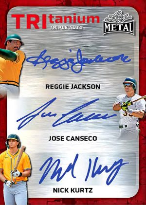 2026 Leaf Metal Baseball TRItanium Auto Reggie Jackson, Jose Canseco, Nick Kurtz MOCK UP