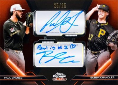 2026 Topps Chrome Black Baseball Pitch Black Dual Auto Paul Skenes, Bubba Chandler MOCK UP