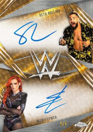2026 Topps Chrome WWE Dual Auto SuperFractor Seth Rollins, Becky Lynch MOCK UP 2026 Topps Chrome WWE Dual Auto SuperFractor Seth Rollins, Becky Lynch MOCK UP