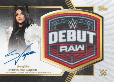 2026 Topps Chrome WWE Main Roster Debut Patch Auto Stephanie Vaquer MOCK UP 2026 Topps Chrome WWE Main Roster Debut Patch Auto Stephanie Vaquer MOCK UP