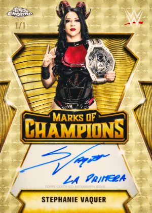 2026 Topps Chrome WWE Marks of Champions SuperFractor Stephanie Vaquer MOCK UP 2026 Topps Chrome WWE Marks of Champions SuperFractor Stephanie Vaquer MOCK UP