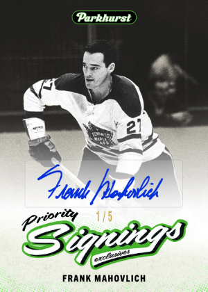 2026 Upper Deck Spring Expo Parkhurst Priority Signings Exclusives Frank Mahovlich MOCK UP