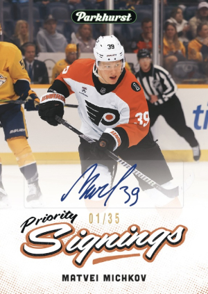 2026 Upper Deck Spring Expo Parkhurst Priority Signings Matvei Michkov MOCK UP