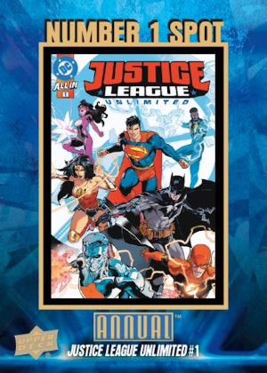 2024-25 Upper Deck DC Annual Number 1 Spot Justice League Unlimited MOCK UP 2024-25 Upper Deck DC Annual Number 1 Spot Justice League Unlimited MOCK UP