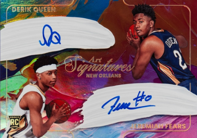 2025-26 Donruss Basketball Art Signatures Horizontal Dual Derik Queen, Jeremiah Fears MOCK UP