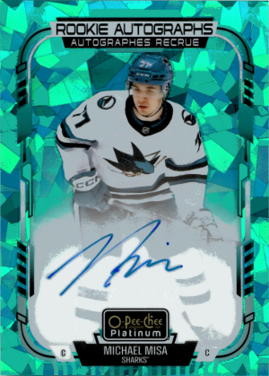 2025-26 O-Pee-Chee Platinum Hockey Rookie Auto Blue Fragments Michael Misa