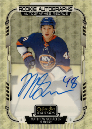 2025-26 O-Pee-Chee Platinum Hockey Rookie Auto Golden Treasures Matthew Schaefer
