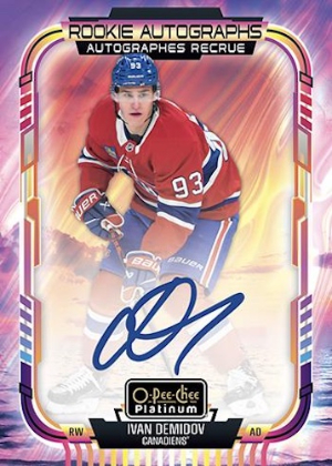 2025-26 O-Pee-Chee Platinum Hockey Rookie Auto Sunset Ivan Demidov MOCK UP