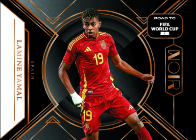 2025-26 Panini Noir Road to FIFA World Cup 26 Soccer Base Horizontal Lamine Yamal MOCK UP