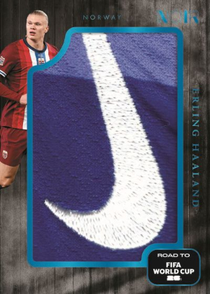 2025-26 Panini Noir Road to FIFA World Cup 26 Soccer Brand Logos Erling Haaland MOCK UP