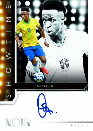 2025-26 Panini Noir Road to FIFA World Cup 26 Soccer Showtime Signatures Vini Jr MOCK UP