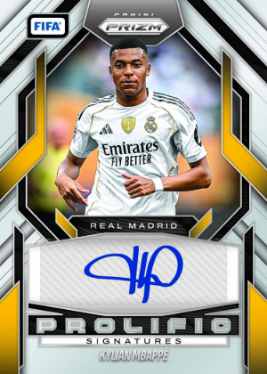 2025-26 Panini Prizm FIFA Soccer Prolific Signatures Kylian Mbappe MOCK UP