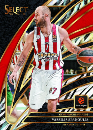 2025-26 Panini Select EuroLeague Basketball Base Courtside Zebra Vassilis Spanoulis MOCK UP
