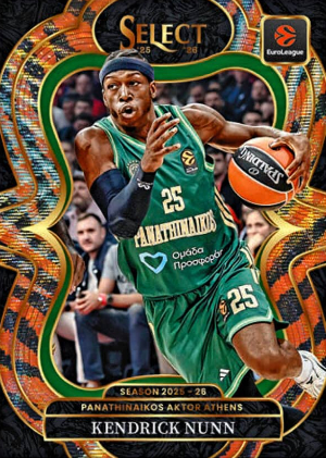 2025-26 Panini Select EuroLeague Basketball Base Mezzanine Level Gold Vinyl Kendrick Nunn MOCK UP
